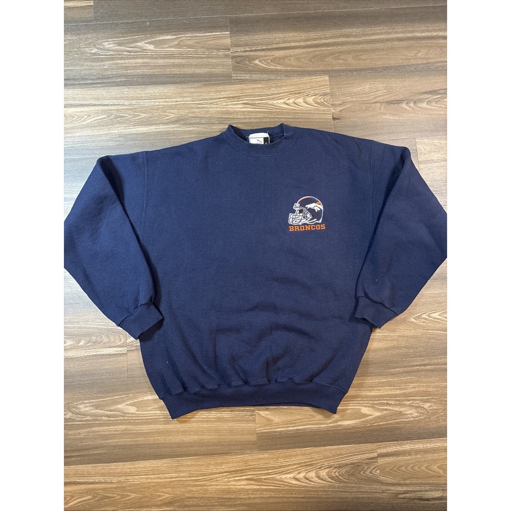 Vintage Puma NFL Denver Broncos Navy Blue Crewneck Sweatshirt L